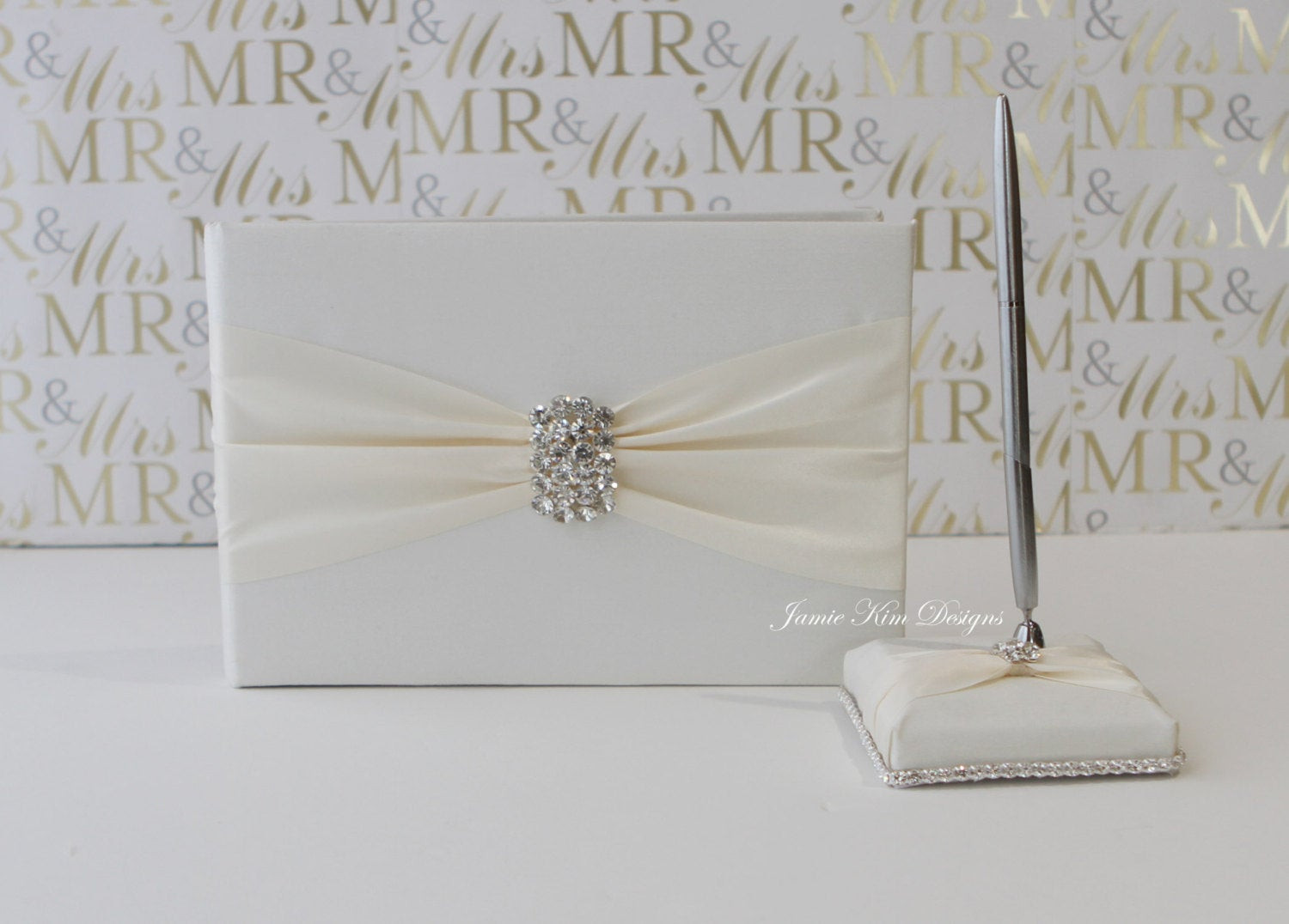 Wedding Guest Book And Pen
 Wedding Guest Book Sign In book and pen set Custom Made to