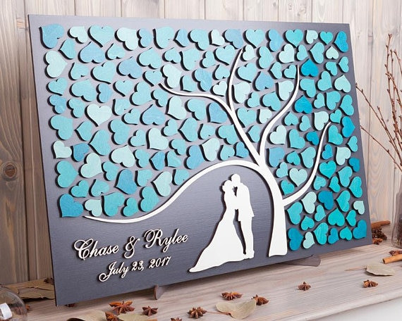 Wedding Guest Book Unique
 Personalized 3D Wedding Guest Book Alternatives Tree of