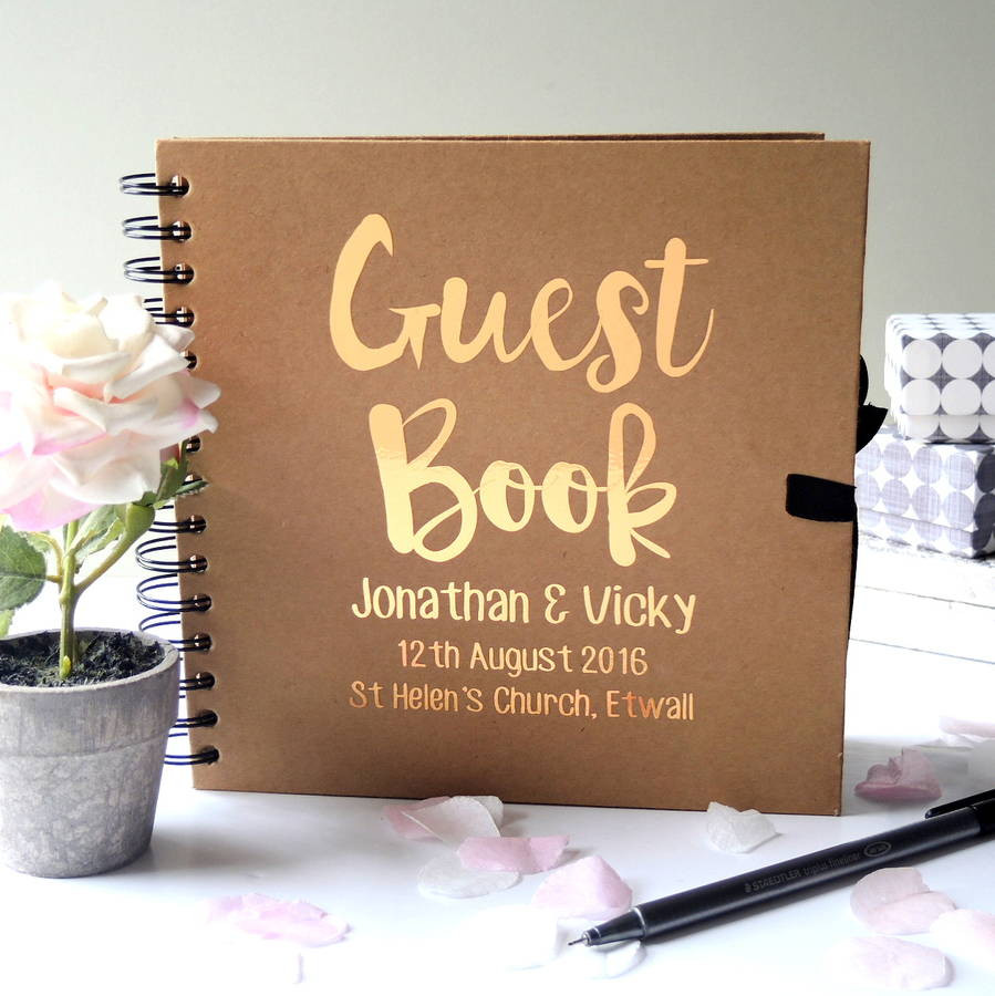 Wedding Guests Books
 personalised wedding guest book by the alphabet t shop