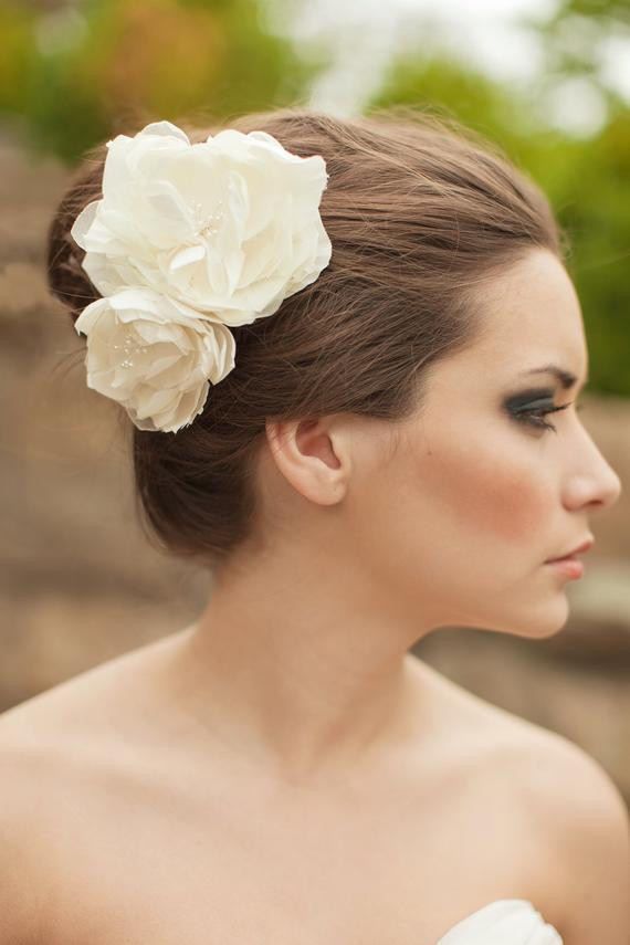 Wedding Hair Flower
 Bridal Silk Flowers Wedding Hair Flower by MelindaRoseDesign