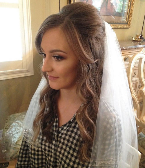 Wedding Hair Half Up With Veil
 Half Up Half Down Wedding Hairstyles – 50 Stylish Ideas