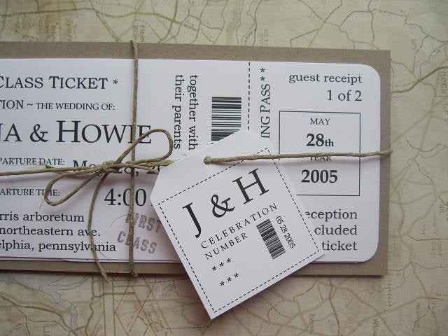 Wedding Invitation Packages
 Items similar to Boarding Pass Wedding Invitation Package