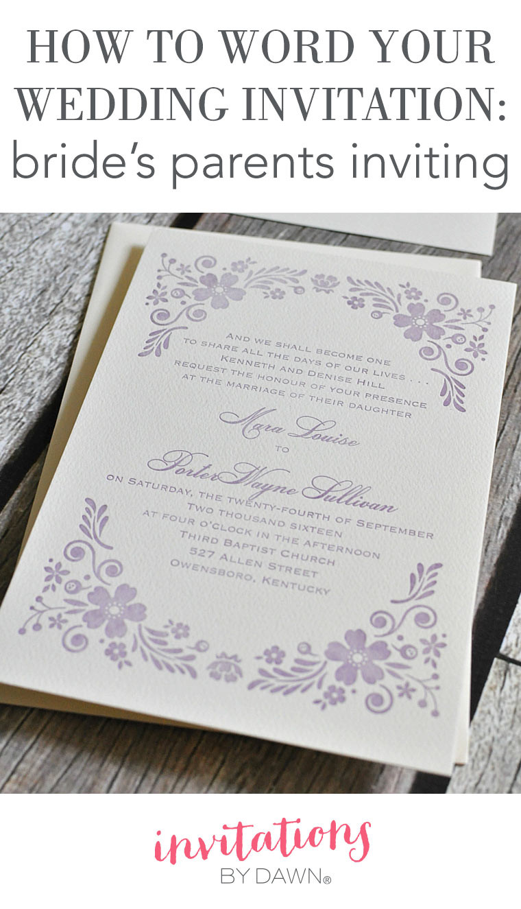 Wedding Invitation Verbiage
 How to Word Your Wedding Invitations – Bride s Parents