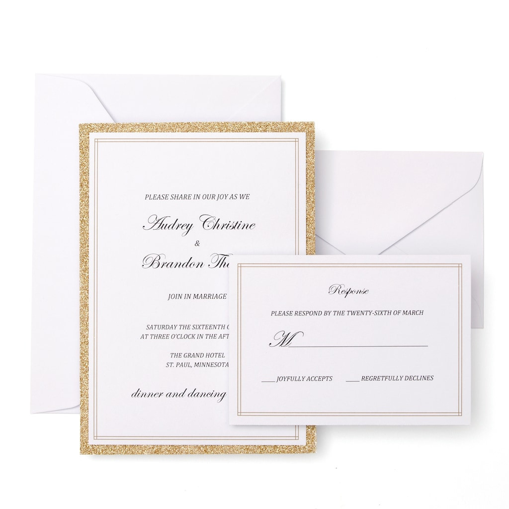 Wedding Invitations Michaels
 Gartner Studios Gold Glitter Invitation Kit