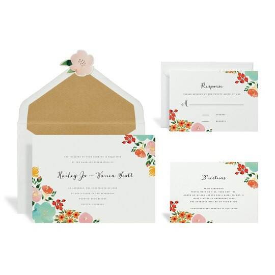 Wedding Invitations Michaels
 Shop for the Floral Multicolored Wedding Invitation Kit By