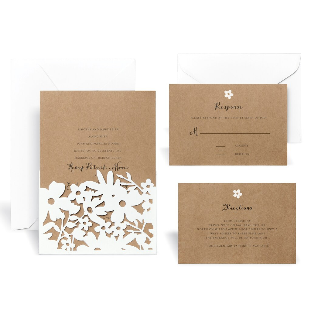 Wedding Invitations Michaels
 Find the Laser Cut Wrap In Floral Wedding Invitation Kit