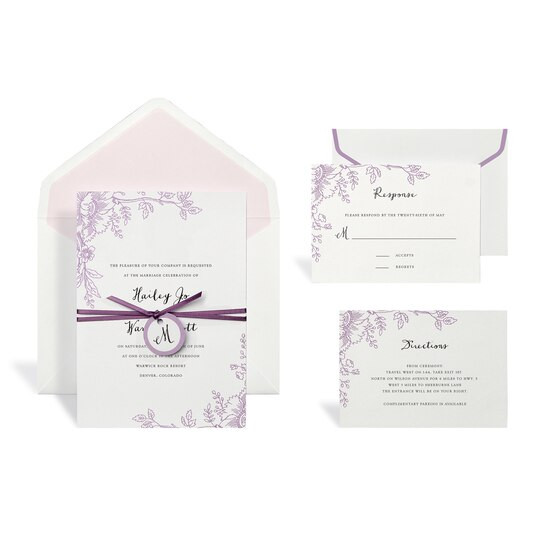 Wedding Invitations Michaels
 Find the Floral Purple Wedding Invitation Kit By Celebrate