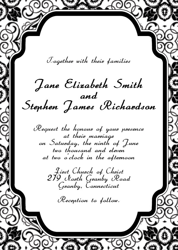 Wedding Invitations Templates Free
 free printable wedding invitation templates
