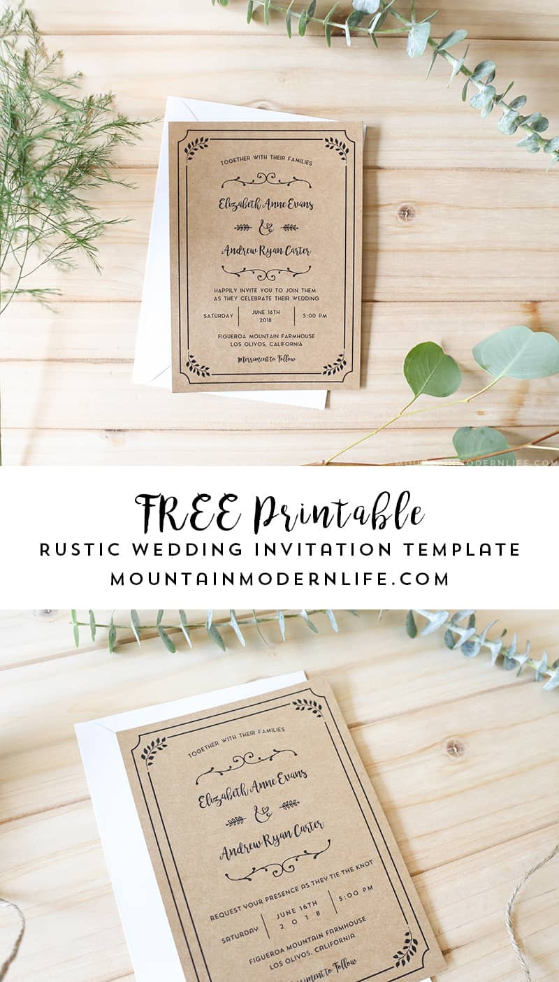 Wedding Invitations Templates Free
 FREE Printable Wedding Invitation Template
