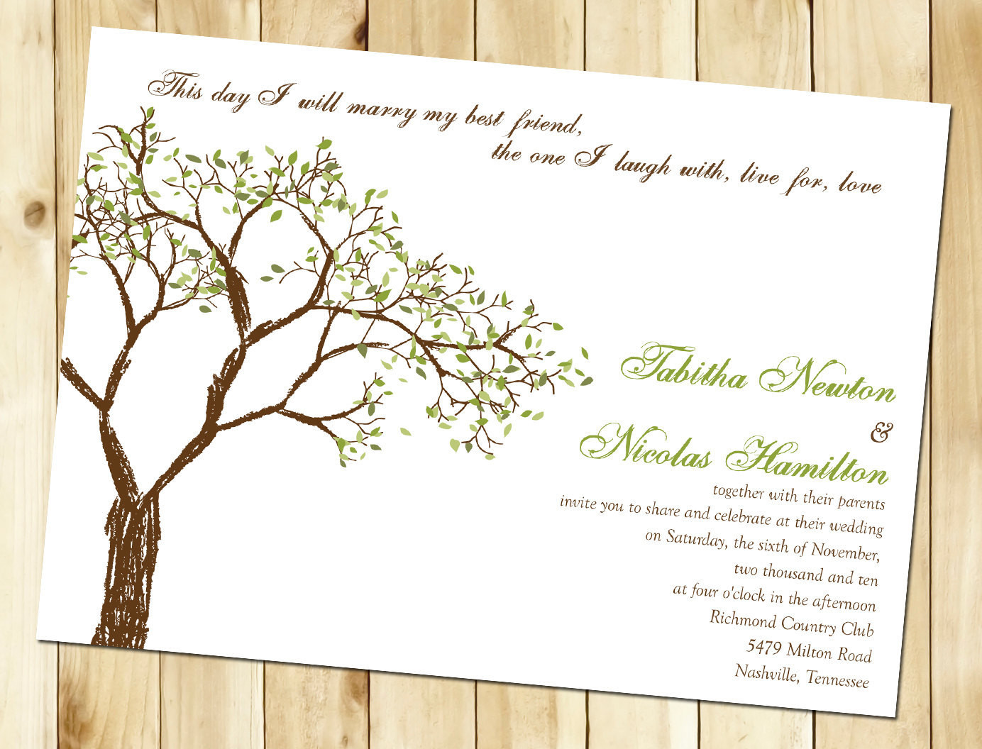 Wedding Invitations With Trees
 Summer Tree Wedding Invitation Sample by nmiphotocreations