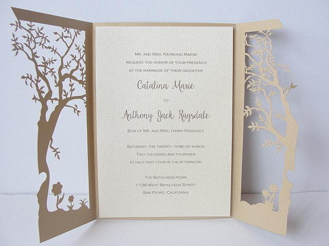 Wedding Invitations With Trees
 Laser Cut Wedding Invitations By Lavender Paperie