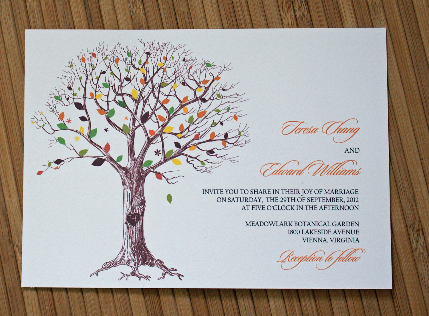 Wedding Invitations With Trees
 Rustic Tree Wedding Invitation with Carved by TaylorsPaperie
