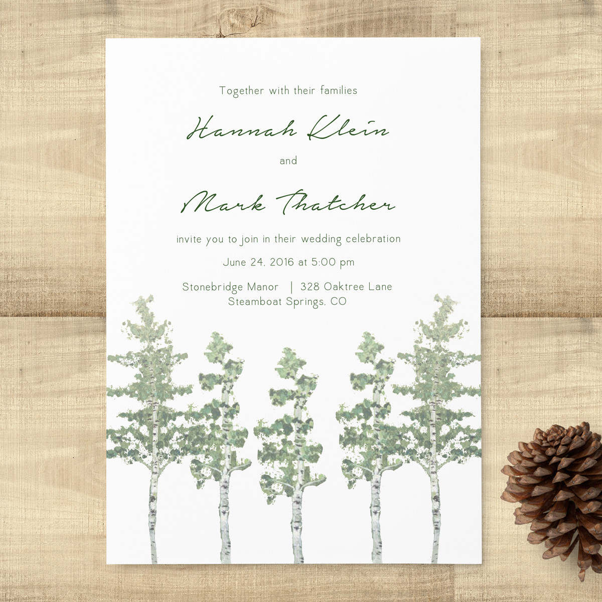 Wedding Invitations With Trees
 Aspen Trees Wedding Invitation Suite Pixie