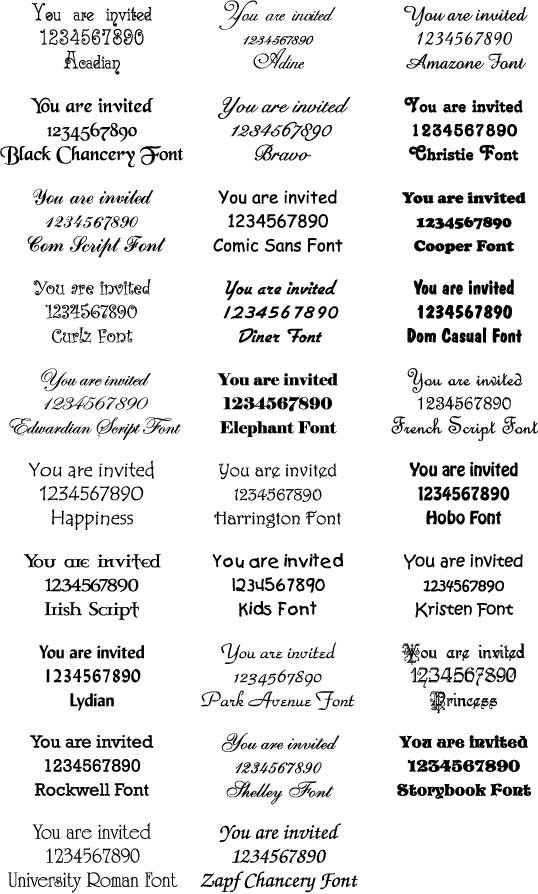 Wedding Invite Font
 wedding invitation font