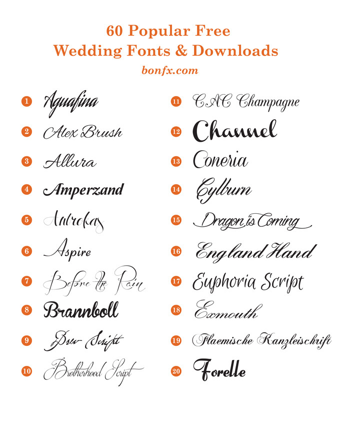 Wedding Invite Font
 60 Popular Free Wedding Fonts