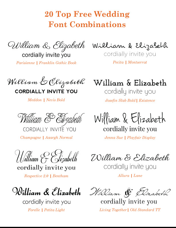 Wedding Invite Font
 20 Popular Free Google Wedding Font binations