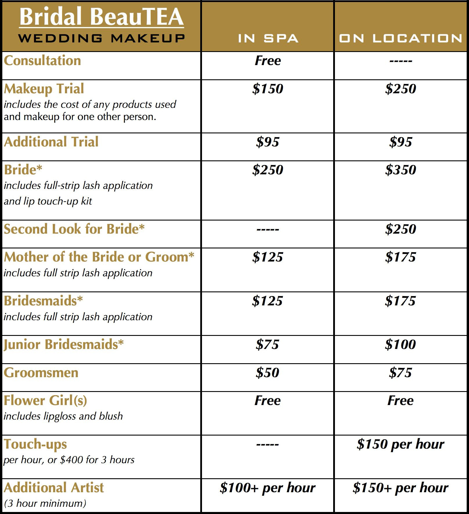 Wedding Makeup Artist Prices
 Makeup Services White Tea Med Spa NYC
