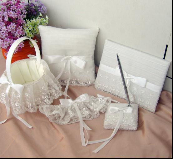 Wedding Pillow And Guest Book Sets
 2019 Wedding Accessories Set Beautiful Satin Ring Pillow