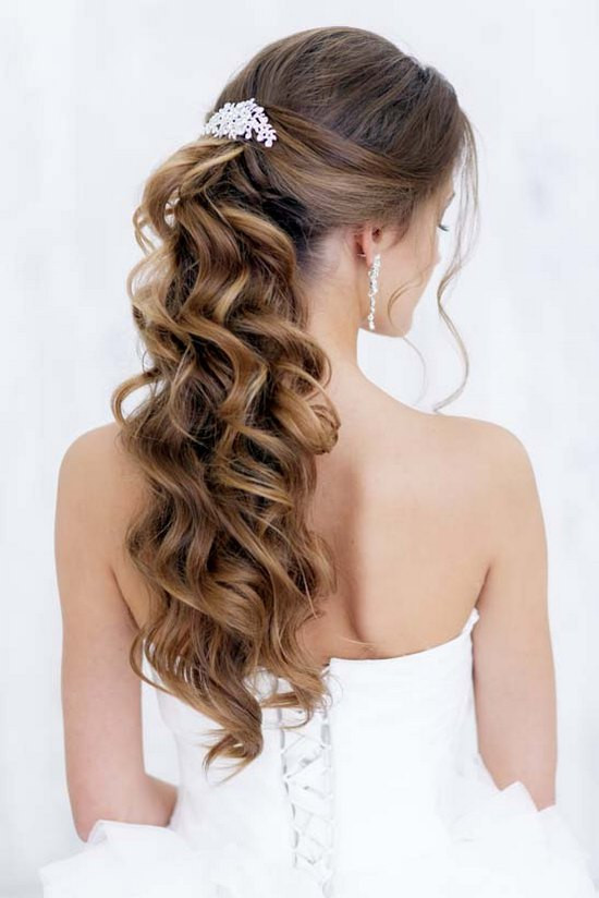 Wedding Ponytail Hairstyle
 Top 30 Long Wedding Hairstyles for Bride from Art4studio