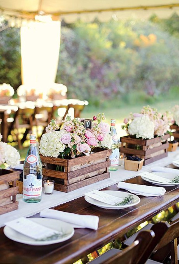Wedding Reception Table Decor
 20 Great Ideas To Use Wooden Crates At Rustic Weddings