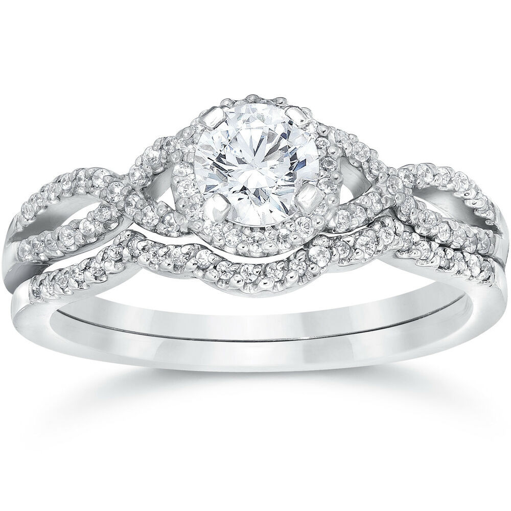 Wedding Ring Set
 3 4ct Diamond Infinity Engagement Wedding Ring Set 14K