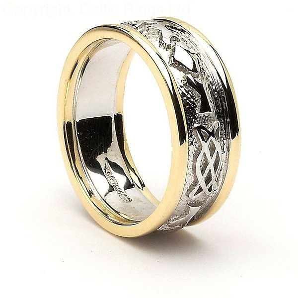 Wedding Rings.com
 Embossed Claddagh Wedding Band with Trim