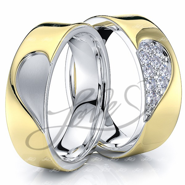 Wedding Rings His And Hers Matching Sets
 Solid 014 Carat 6mm Matching Heart Design His and Hers