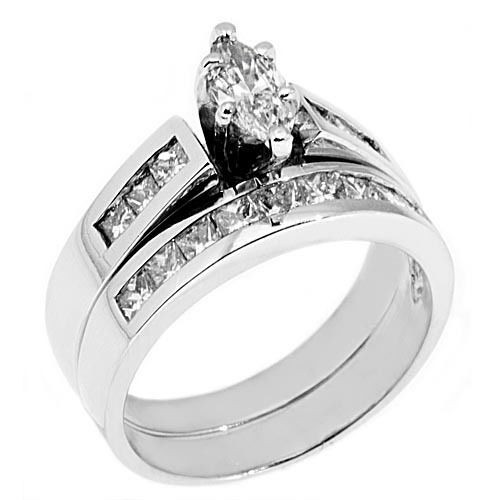 Wedding Rings Sets Women
 WOMENS PLATINUM MARQUISE CUT DIAMOND ENGAGEMENT RING