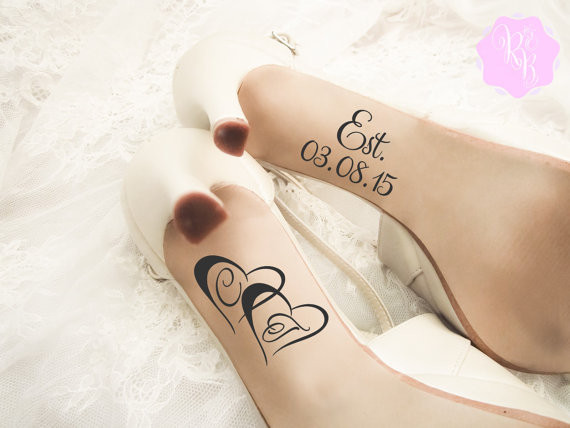 Wedding Shoe Decals
 Wedding Shoes Decal Personalized Wedding Date And Initials