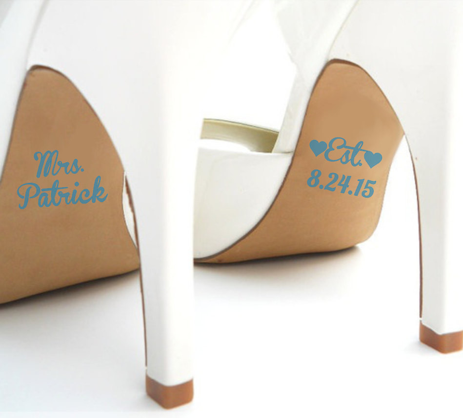 Wedding Shoe Decals
 Wedding Shoe Decal Wedding Shoe Sticker Personalized