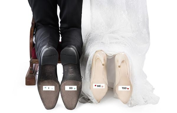 Wedding Shoe Decals
 Fun & Romantic Wedding Shoes Stickers Zeitgeist Gifts