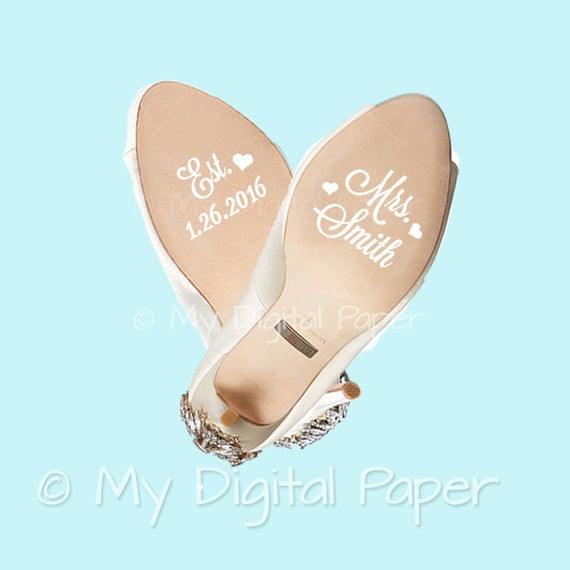 Wedding Shoe Decals
 Wedding Shoe Decal Bridal Shoe Sticker Custom by