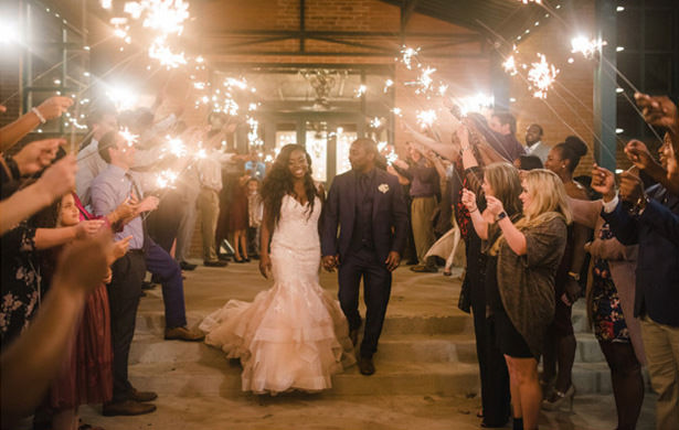 Wedding Sparklers Phoenix
 Navy Burgundy Industrial Wedding and a Seriously