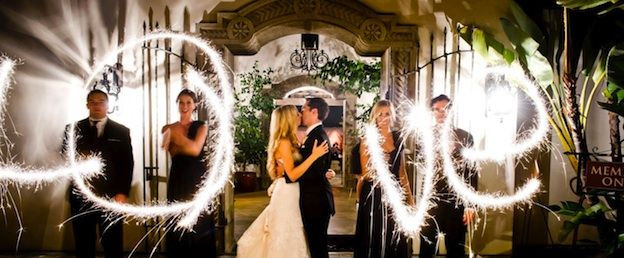 Wedding Sparklers San Diego
 Using long exposures light paint "Love" with sparklers