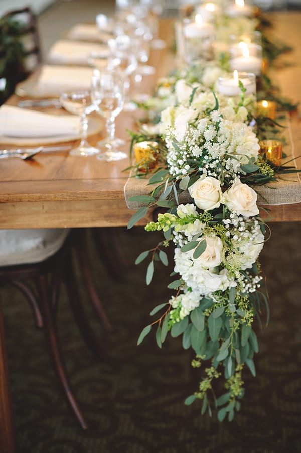 Wedding Table Flower Arrangements
 Floral Table Runner Centerpieces