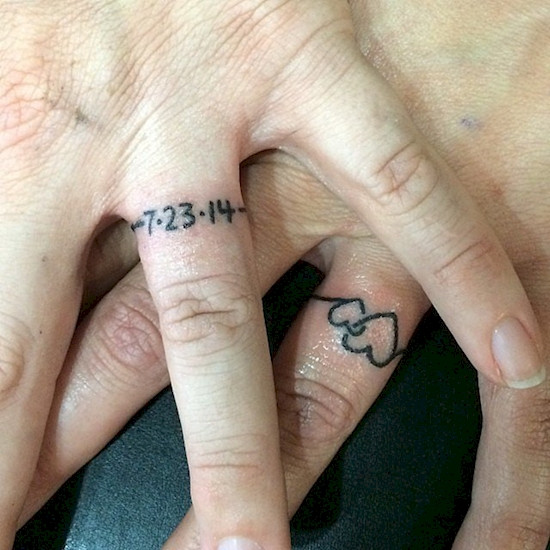 Wedding Tattoo Rings
 15 Couples Who Exchanged Their Wedding Rings For Tattoos