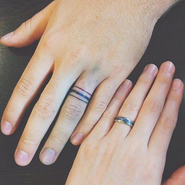 Wedding Tattoo Rings
 50 Cool Wedding Ring Tattoos To Express Their Undying Love