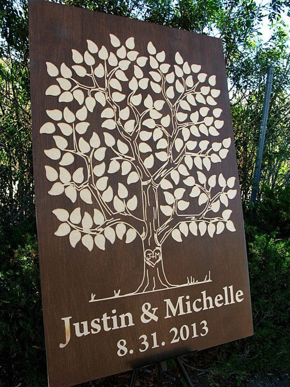 Wedding Tree Guest Book DIY
 Wooden Guest Book Tree 125 150 signatures in 2019