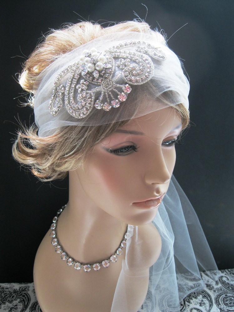 Wedding Veils And Head Pieces
 Items similar to Wedding Headpiece Bridal Veil Retro