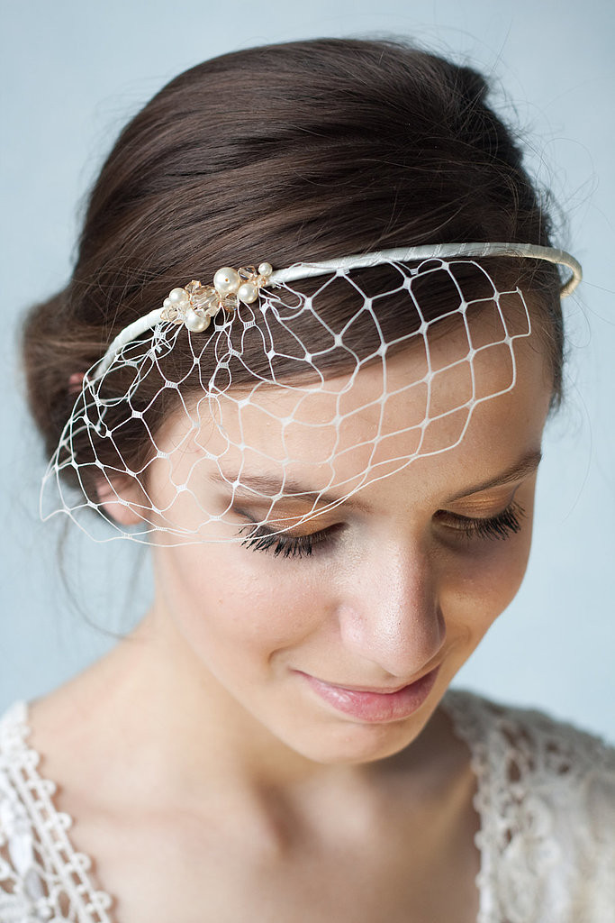 Wedding Veils And Headbands
 A bridal ivory birdcage veil headband $55 is simple and