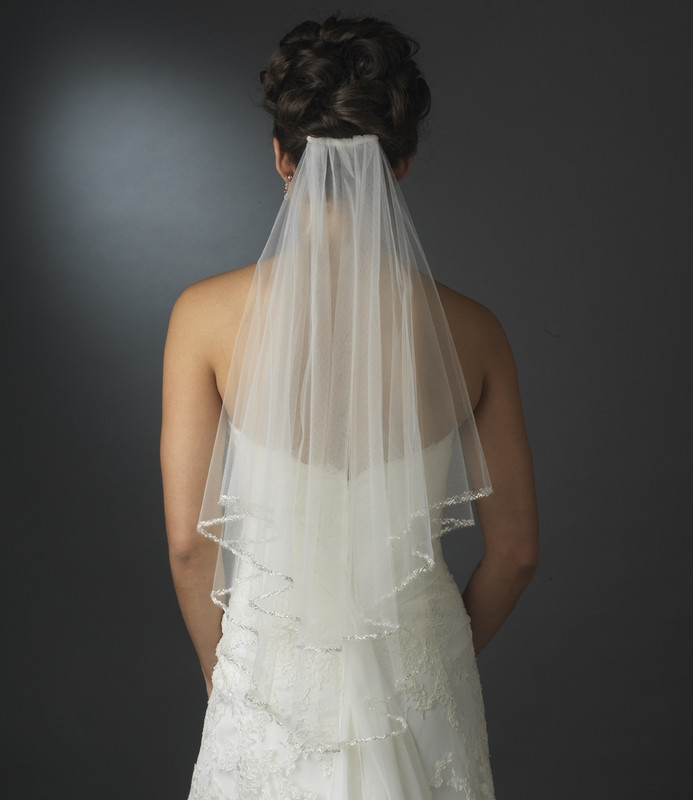 Wedding Veils With Beaded Edge
 Dazzling Crystal Beaded Edge Bridal Veil Elegant Bridal