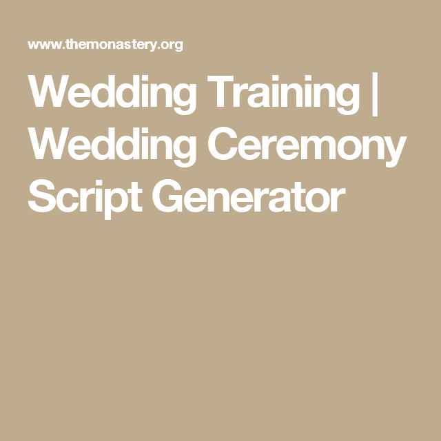 Wedding Vow Generator
 Wedding Training