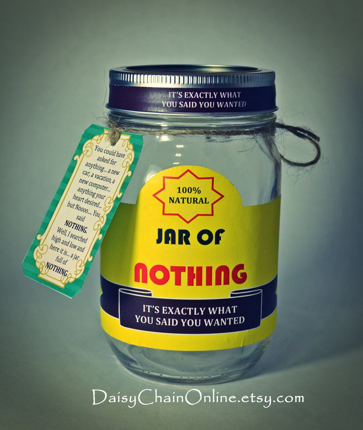 Weird Birthday Gifts
 Printable Labels for DIY Jar of Nothing DIY Gag