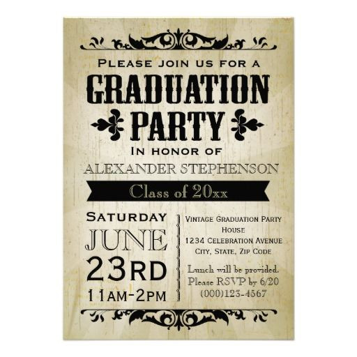 Western Graduation Party Ideas
 Vintage Graduation Party Invitation