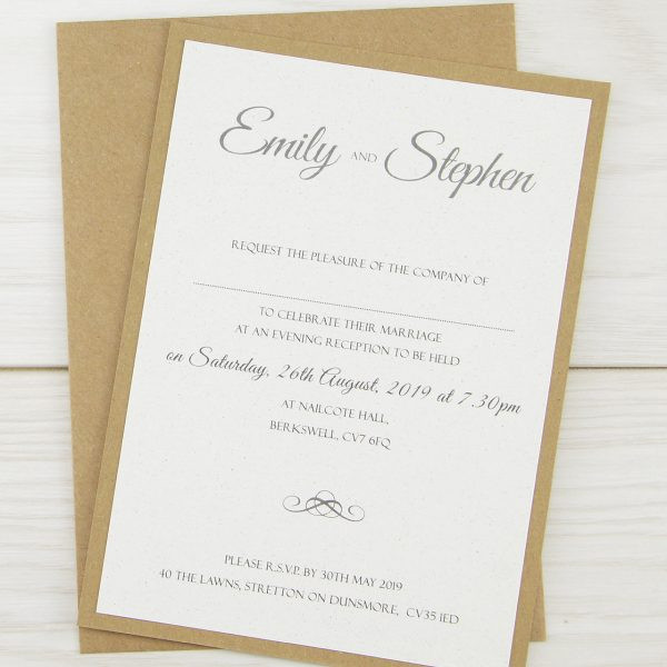What To Put On A Wedding Invitation
 Rustic Glamour Evening Invitation