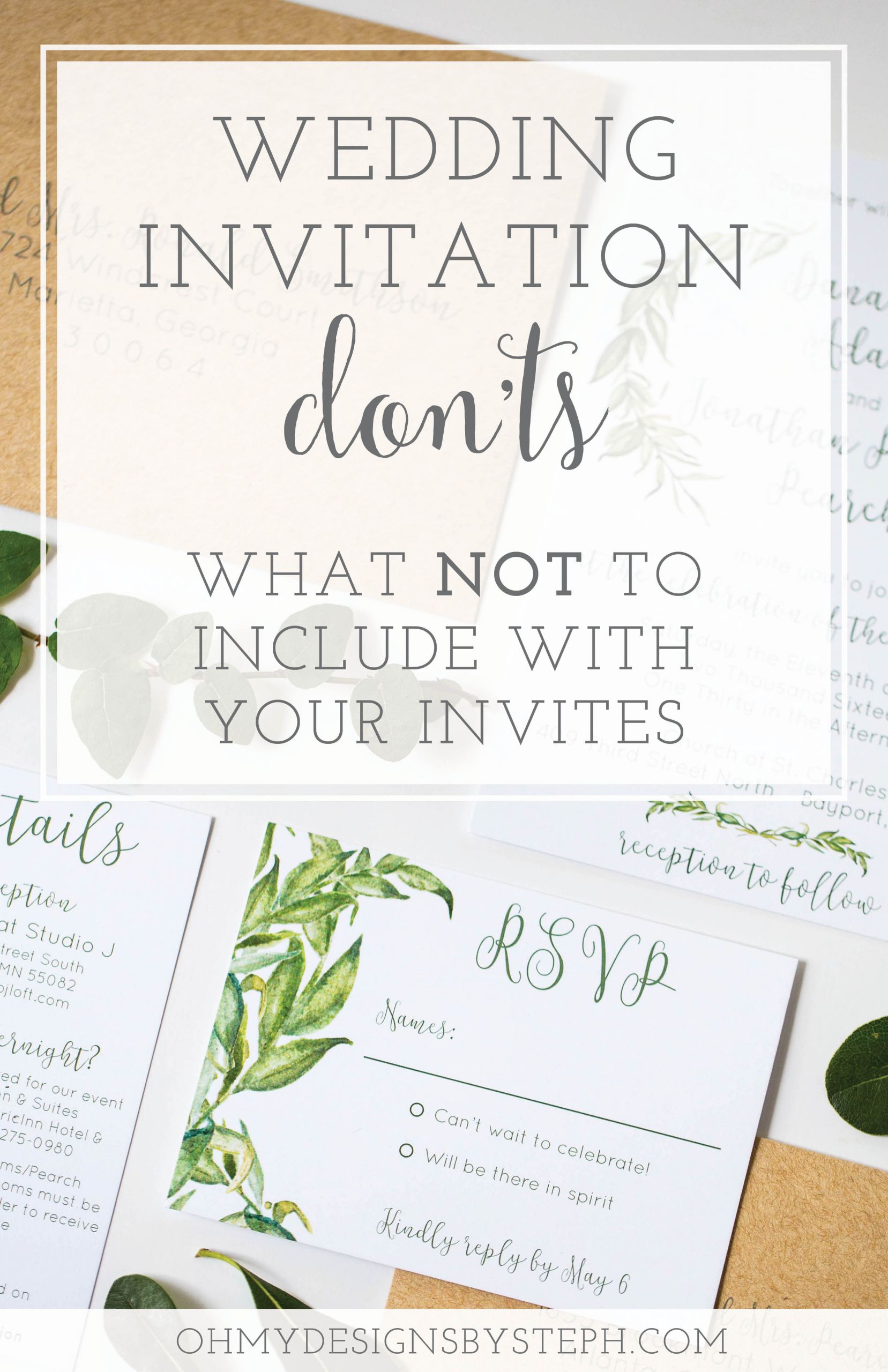 What To Put On A Wedding Invitation
 What Not to Include on Wedding Invitations