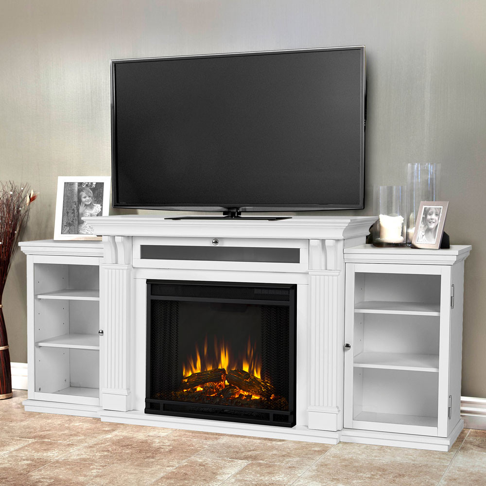 White Electric Fireplace Entertainment Center
 Real Flame Calie White Electric Fireplace 7720E W