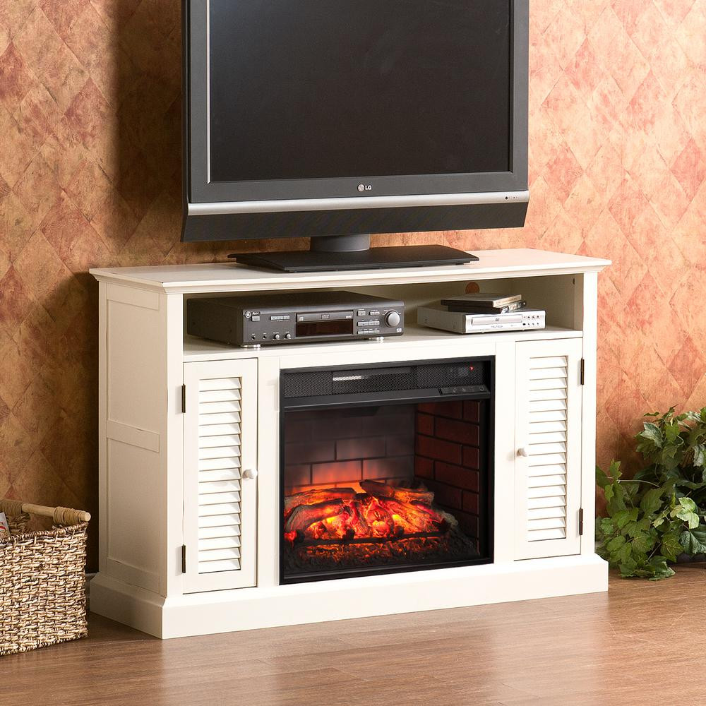 White Electric Fireplace Entertainment Center
 Real Flame Tracey Grand 84 in Entertainment Center