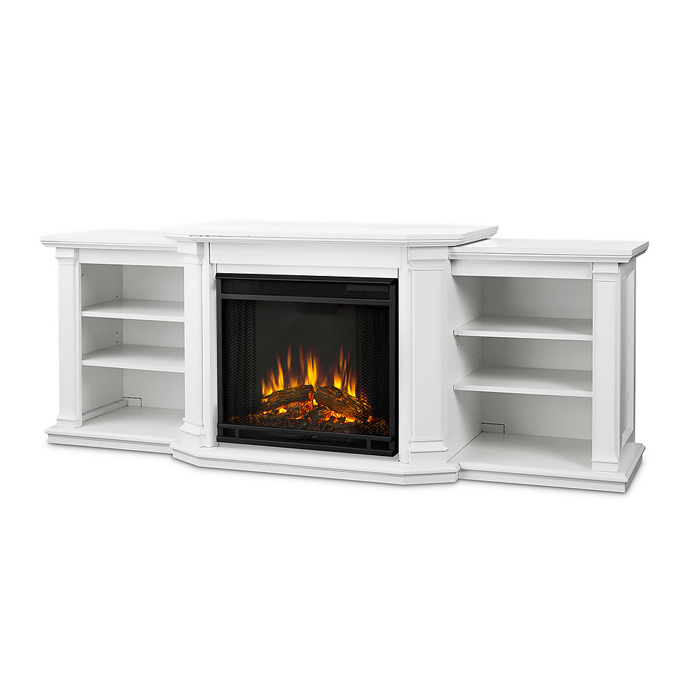 White Electric Fireplace Entertainment Center
 Real Flame Valmont White Electric Fireplace