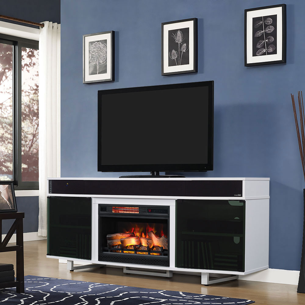 White Electric Fireplace Entertainment Center
 Enterprise Electric Fireplace Entertainment Center in White
